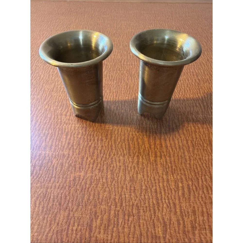Garden Club Candle Holders for Flower Arrangements Solid Brass VTG Set Of 2
